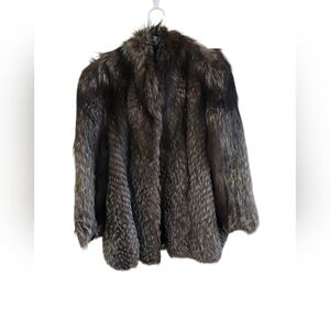 VINTAGE Safuron Real Fur Coat Size 11 Luxury Supple Fox Jacket